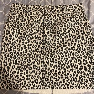 H&M Cheeta print denim skirt